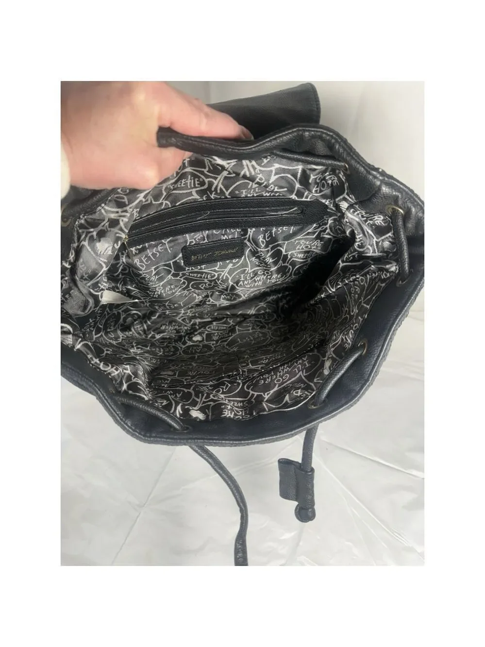 Betsey Johnson Backpack Quilted Black